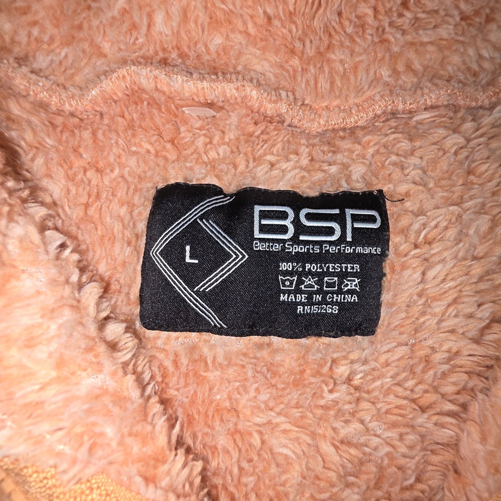 BSP Better Sports Performance Womens Large Peach Sherpa Fleece 1/4 Zip Pullover - Picture 3 of 8